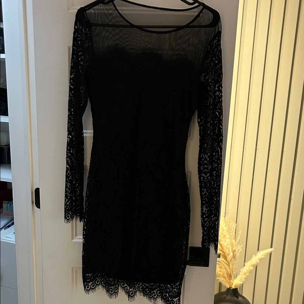 Jump Black Lace Long Sleeve Dress